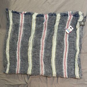 Striped Scarf with Fringe Edges